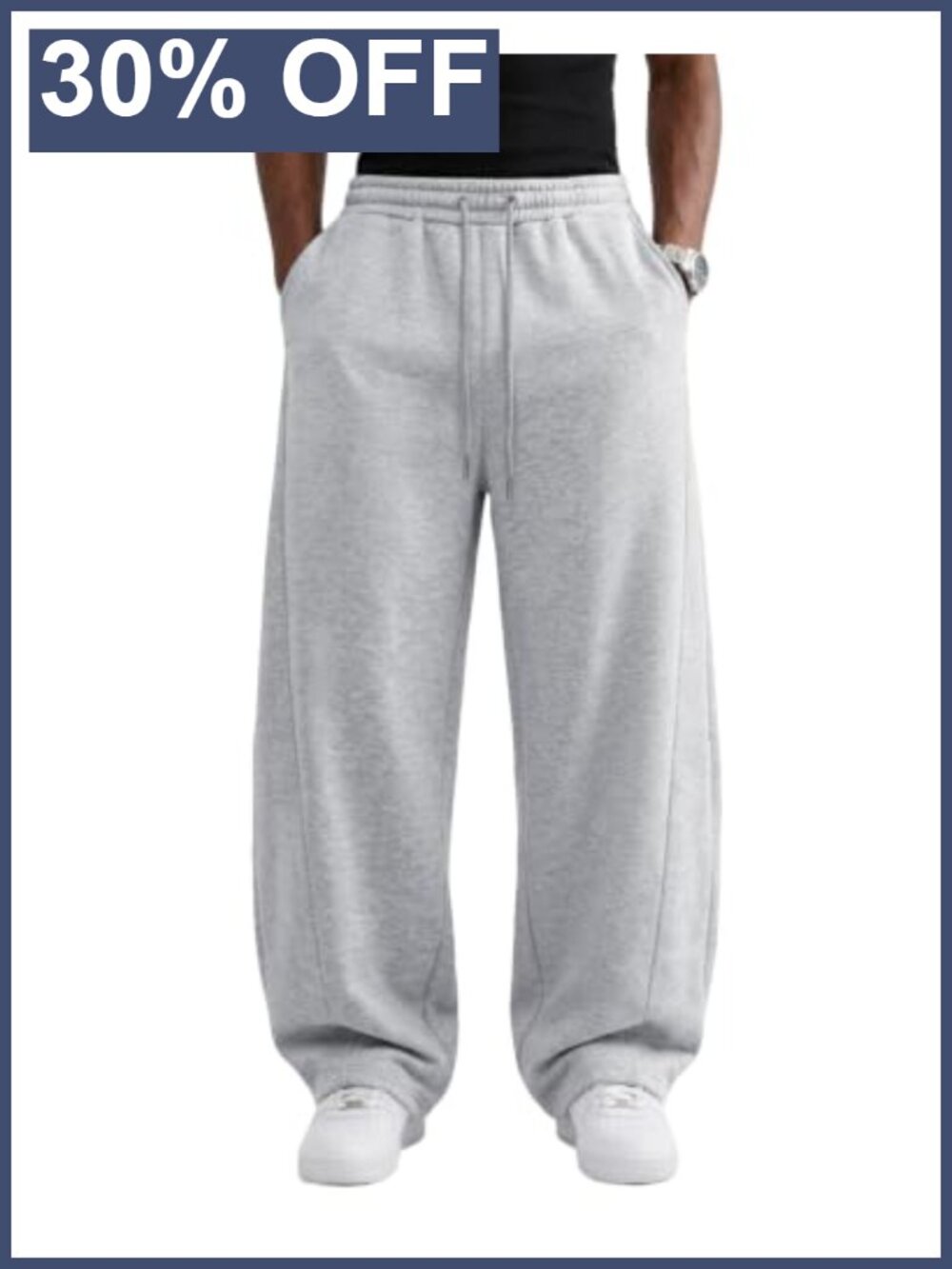Men's Baggy Sweatpants Wide Leg Cotton Blend Lounge Jogging Pants